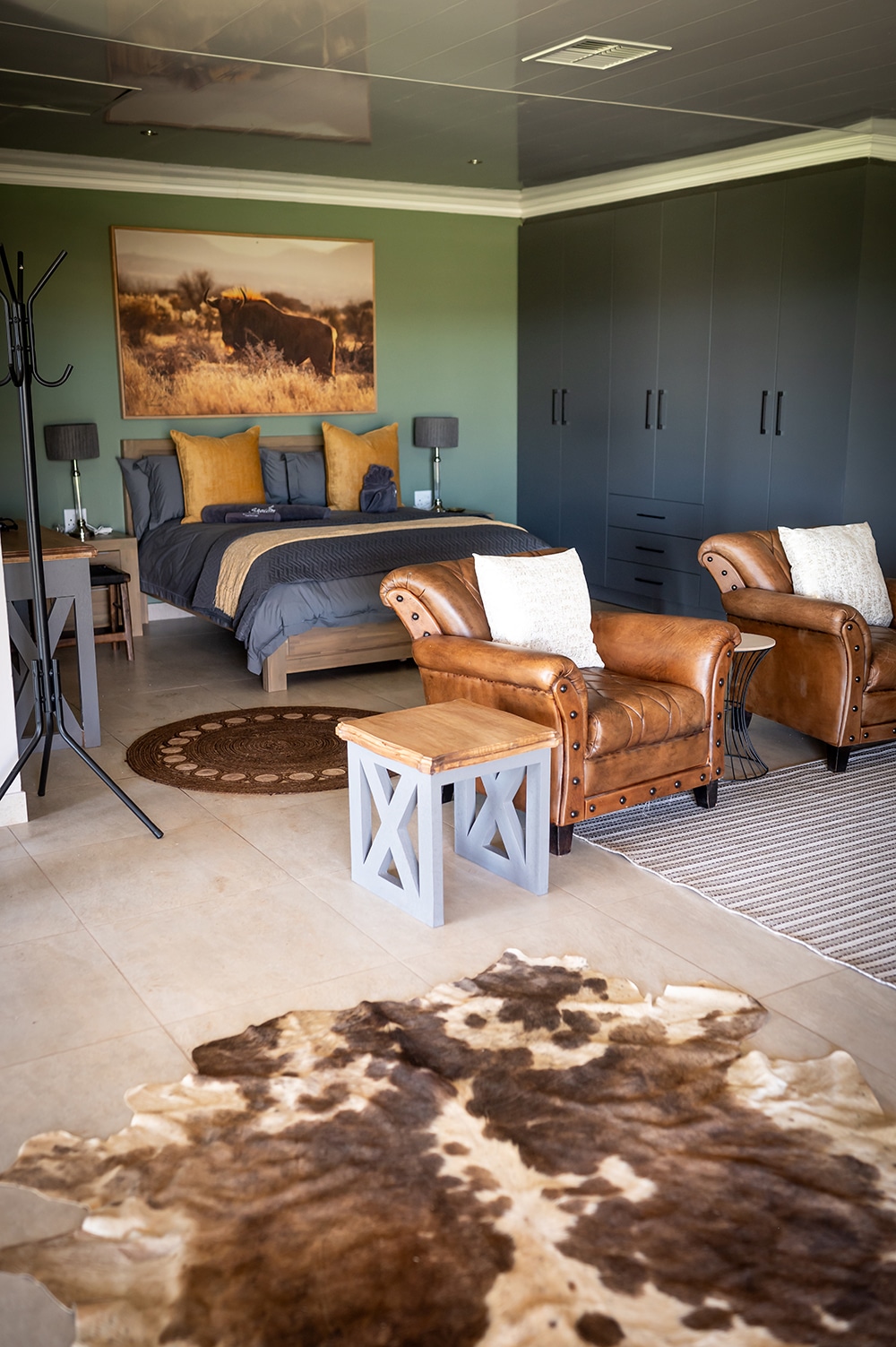 Interior of a luxury safari lodge room at Shalom Boutique Lodge & Hunting Safaris